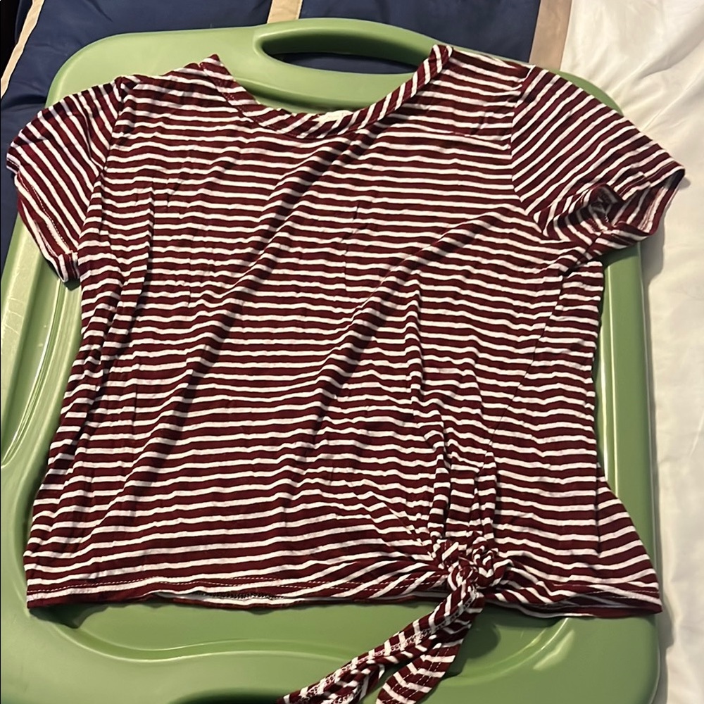 Striped Red and White Women's Top